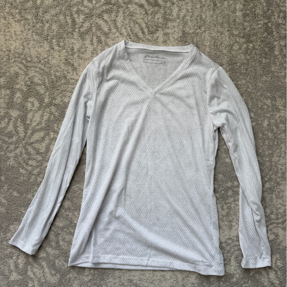 Eddie Bauer FreeDry Long Sleeve Top – White, Size S